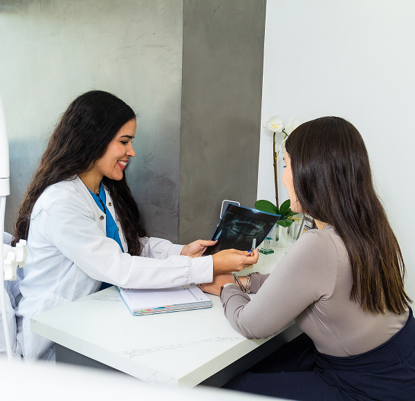 Dentist with patient